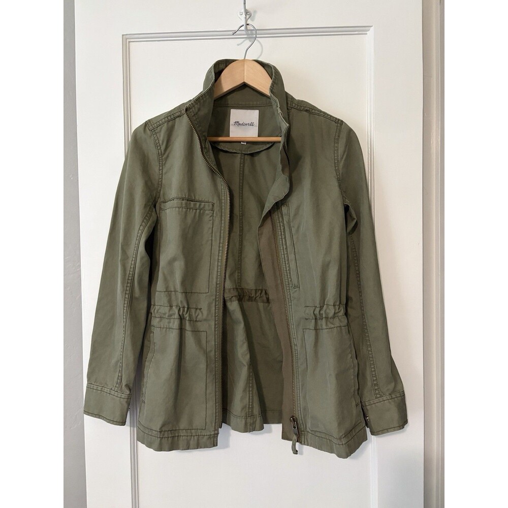 Madewell Utility Jacket Olive Green Cotton Cargo Military Field Womens Small